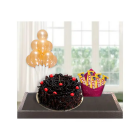 Chocolate Fantasy Cake With Pack Of Five 5 Star Chocolates With Bunch Of 5 Blown Balloons