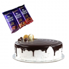 Chocovanilla Cake With Set Of 3 Dairymilk Silk Chocolates