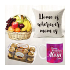 Photo Cushion With Photo Mug, 16 Pcs Rocher Ferrero With Basket Of 2 Kg Mix Fruits Basket