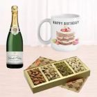 BOTTLE OF CHAMPAGNE PHOTO MUG WITH BOX OF HALF KG ASSORTED DRY FRUITS 02