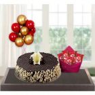 CHOCOLATE CASHEW CAKE WITH PACK OF 5 KITKAT WITH BUNCH OF 5 BLOWN BALLOONS