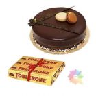 CHOCOLATE FANTASY FRESH CREAM CAKE WITH SET OF 3 TOBLERONE