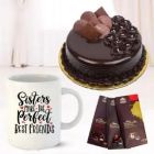 HALF KG CHOCOLATE CAKE SET OF 3 BOURNVILLE CHOCOLATES WITH PHOTO MUG