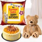 PHOTO CUSHION 1 FEET HEIGHT TEDDYBEAR WITH HALF KG HONEY COOL CAKE