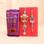 SET OF 3 SILK WITH SET OF BHAIYA BHABHI RAKHI